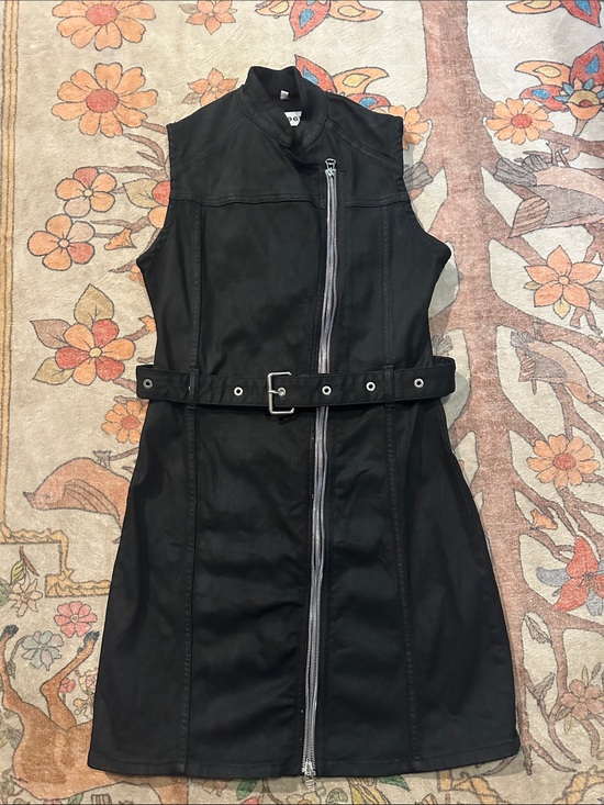 DL1961 Dresses & Skirts - DL1961 Black Sleeveless Moto Zip Dress with Belt